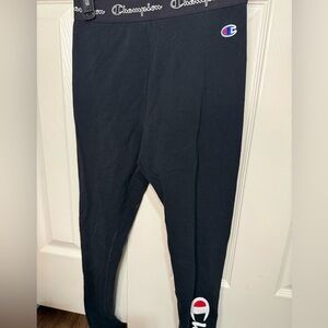 Women’s Champion Cotton Black High waisted Logo Leggings Size Small‎ NWOT
